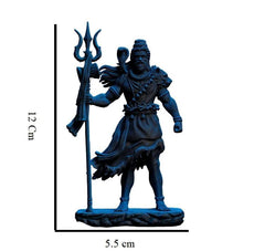 Standing Shiva Black Matte Finish Decorative Idol
