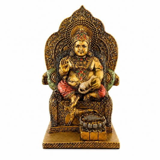 Lord Kuber Idol for Wealth, Prosperity | Hindu God of Wealth Statue, Home Temple Decor