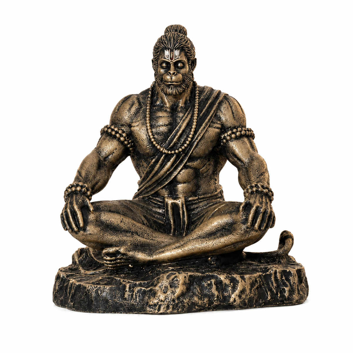 Meditating Hanuman Statue, Small Bajrangbali Idol, Resin Art, Car Dashboard Decor, Spiritual Gift