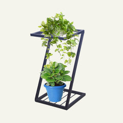 Black Metal Z Shape Metal Stand For Indoor And Outdoor Planters | Stand Strong Legs