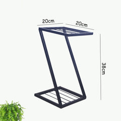 Black Metal Z Shape Metal Stand For Indoor And Outdoor Planters | Stand Strong Legs