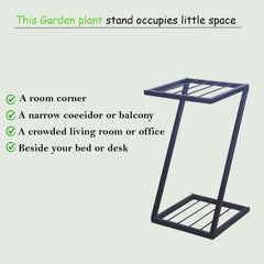 Black Metal Z Shape Metal Stand For Indoor And Outdoor Planters | Stand Strong Legs